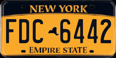 NY license plate FDC6442