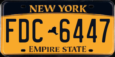 NY license plate FDC6447