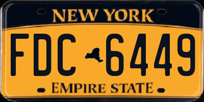 NY license plate FDC6449