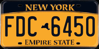 NY license plate FDC6450