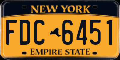 NY license plate FDC6451