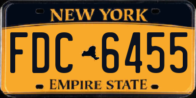 NY license plate FDC6455