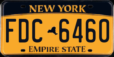 NY license plate FDC6460