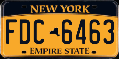 NY license plate FDC6463
