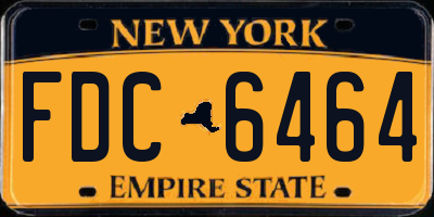 NY license plate FDC6464