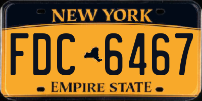 NY license plate FDC6467
