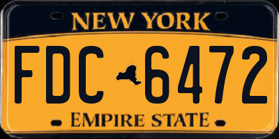 NY license plate FDC6472