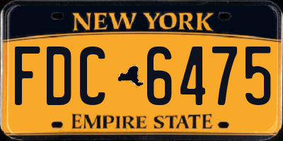 NY license plate FDC6475