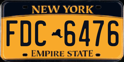 NY license plate FDC6476