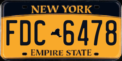 NY license plate FDC6478