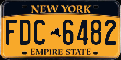 NY license plate FDC6482