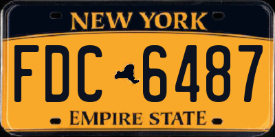 NY license plate FDC6487