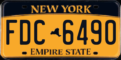 NY license plate FDC6490