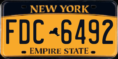 NY license plate FDC6492