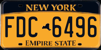 NY license plate FDC6496