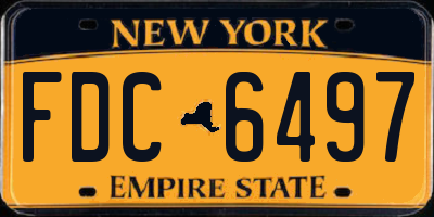 NY license plate FDC6497
