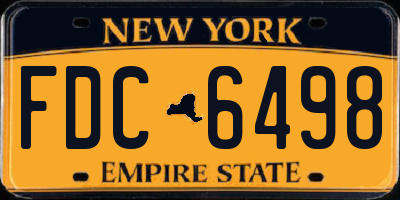 NY license plate FDC6498