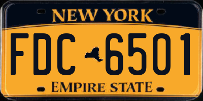NY license plate FDC6501