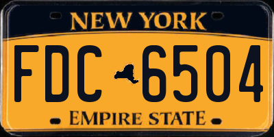 NY license plate FDC6504