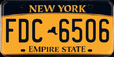 NY license plate FDC6506