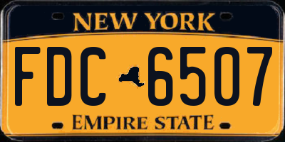NY license plate FDC6507