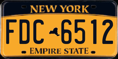 NY license plate FDC6512