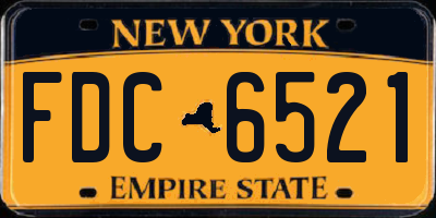 NY license plate FDC6521