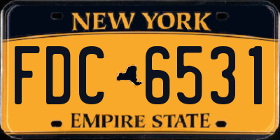 NY license plate FDC6531