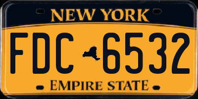 NY license plate FDC6532