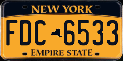 NY license plate FDC6533