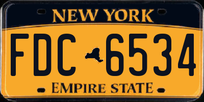NY license plate FDC6534