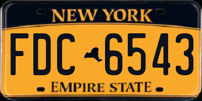 NY license plate FDC6543