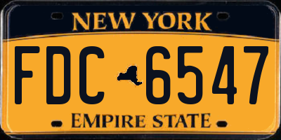 NY license plate FDC6547