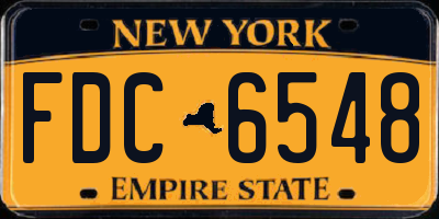 NY license plate FDC6548