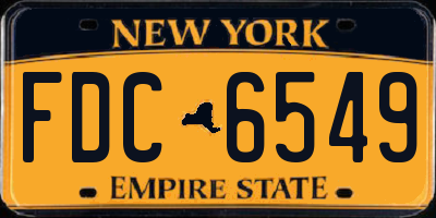 NY license plate FDC6549