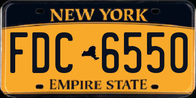 NY license plate FDC6550