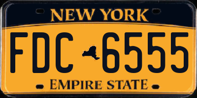 NY license plate FDC6555