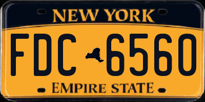 NY license plate FDC6560