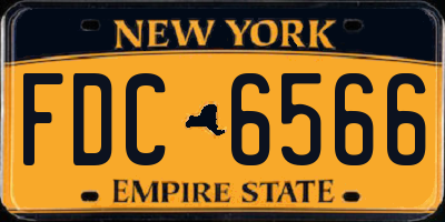 NY license plate FDC6566