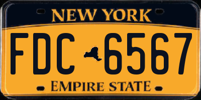 NY license plate FDC6567