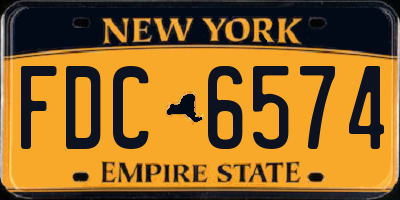 NY license plate FDC6574