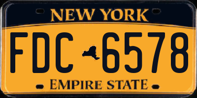 NY license plate FDC6578