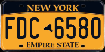 NY license plate FDC6580