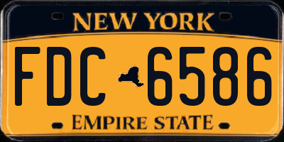 NY license plate FDC6586