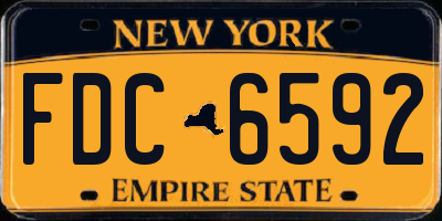NY license plate FDC6592
