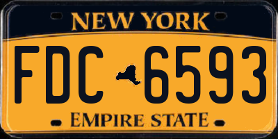 NY license plate FDC6593