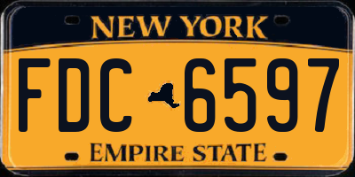 NY license plate FDC6597