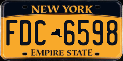 NY license plate FDC6598