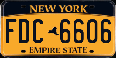 NY license plate FDC6606