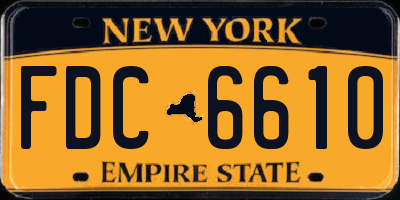 NY license plate FDC6610